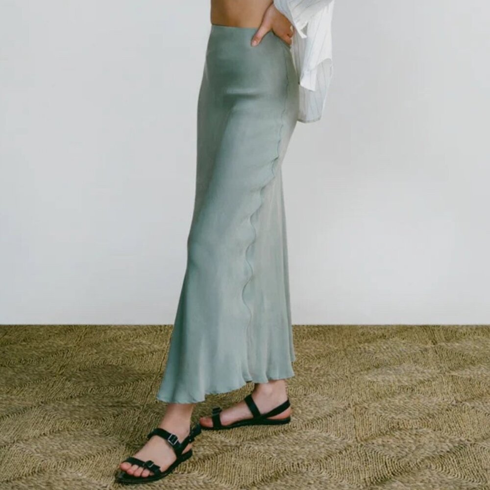 Ozma of California Harper Maxi Skirt in Seaweed